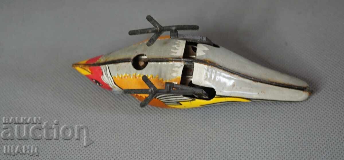 Παράδοση Παλιό μηχανικό μεταλλικό παιχνίδι φιγούρα πουλιού σπουργίτι