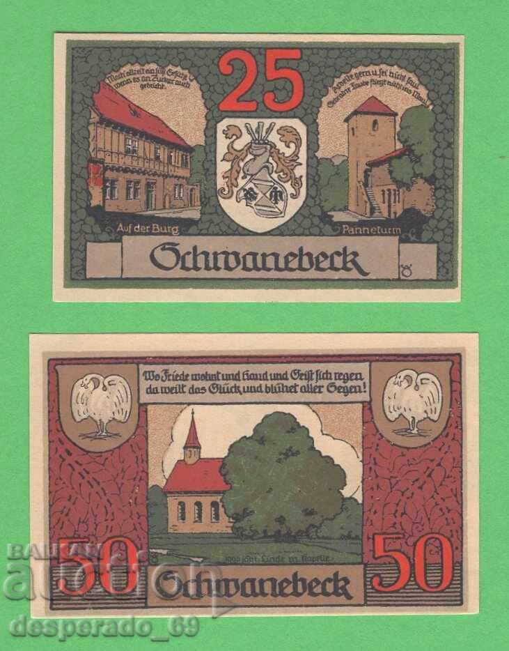 (¯`'•.¸NOTGELD (or. Schwanebeck) 1921 UNC - 2 bancnote ´¯) (¯`'•.¸NOTGELD (or. Schwanebeck) 1921 UNC - 2 bancnote ´¯)
