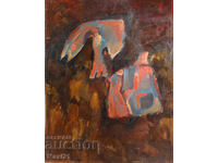 Abstract composition, oil painting