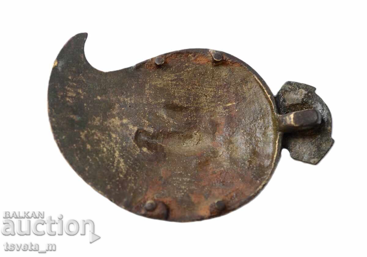 Auction  Revival bronze half 1/2 buckle folk costume