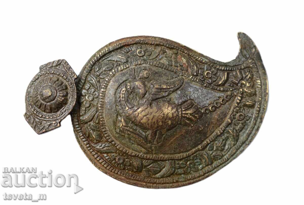 Revival bronze half 1/2 buckle folk costume