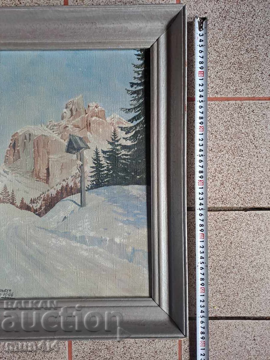 Παράδοση Υπογεγραμμένος πίνακας ζωγραφικής, χρονολογημένος, λάδι σε καμβά, με πλαίσιο