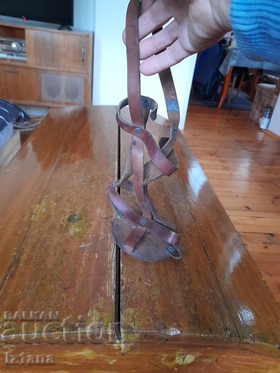 Old leather bottle case with price 22.00 BGN | € 11.25