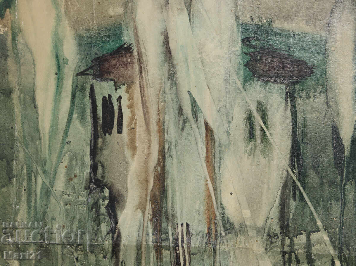 Old watercolor painting landscape - 5