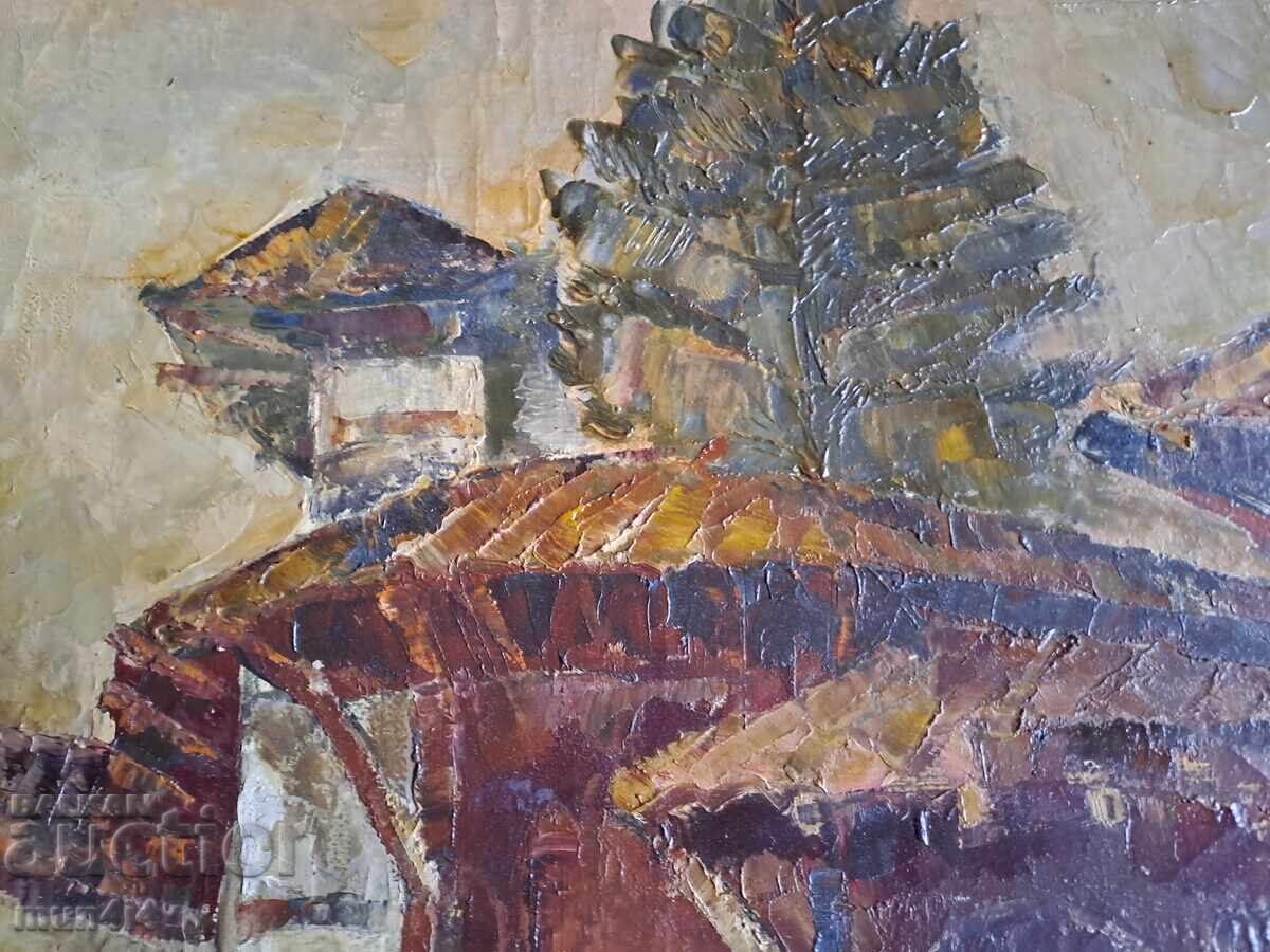 Δημοπρασία Υπογεγραμμένος πίνακας ζωγραφικής, χρονολογημένος, λάδι σε καμβά, με πλαίσιο