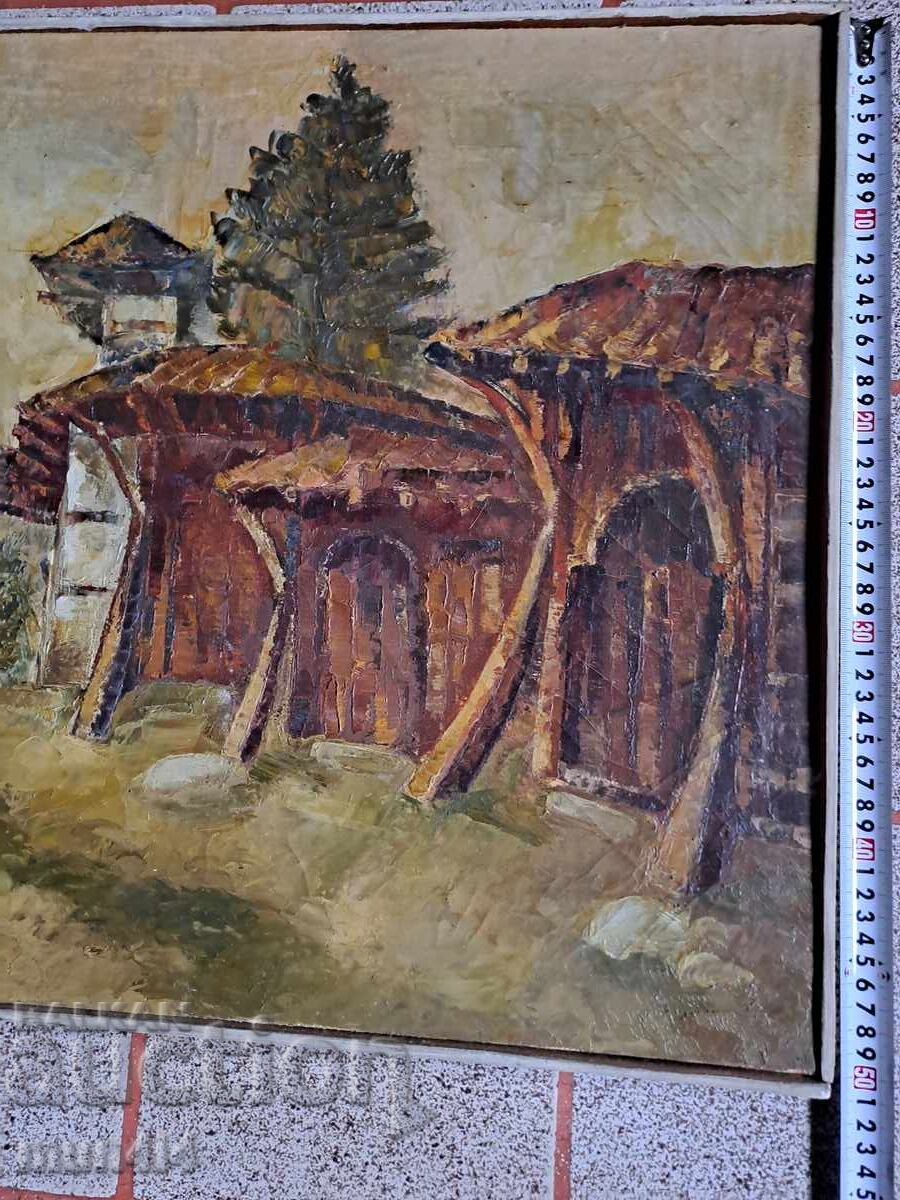 Παράδοση Υπογεγραμμένος πίνακας ζωγραφικής, χρονολογημένος, λάδι σε καμβά, με πλαίσιο