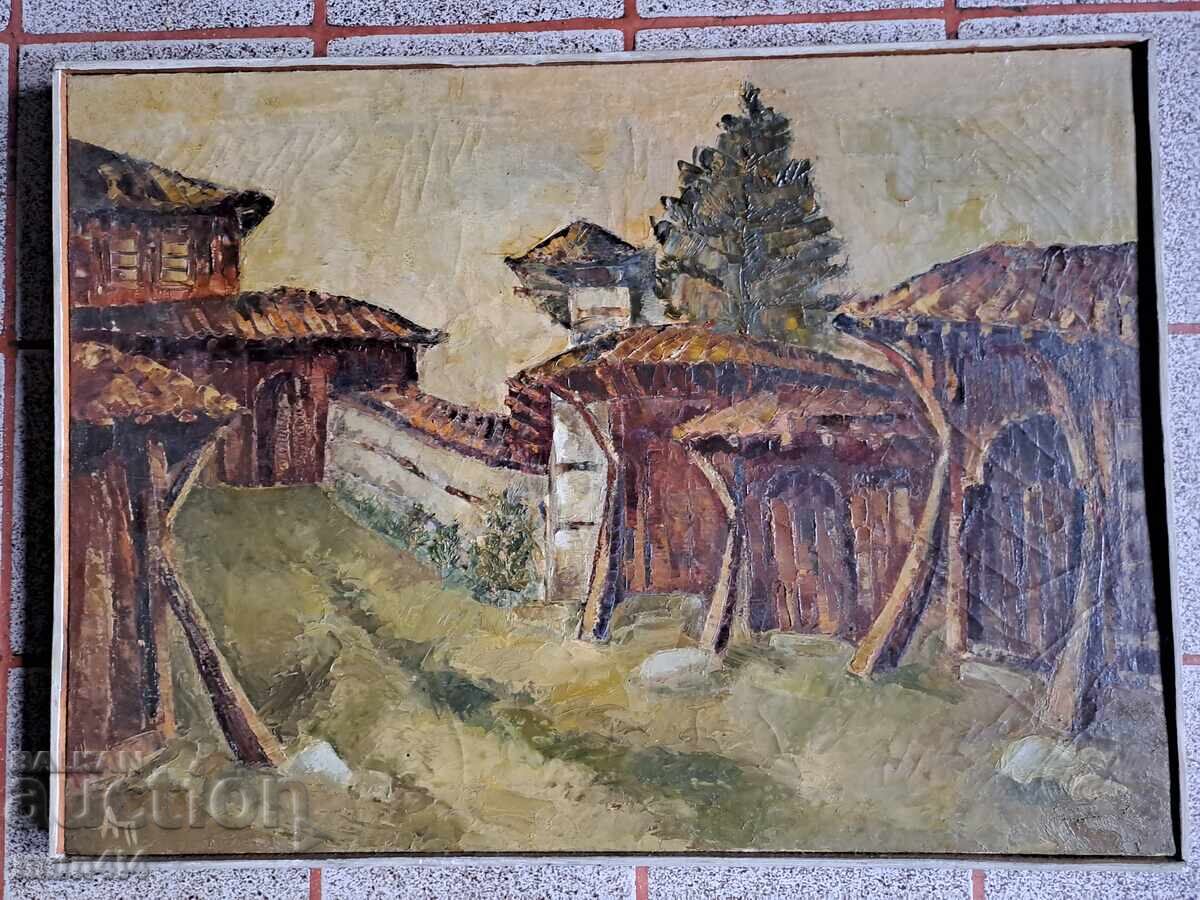 Υπογεγραμμένος πίνακας ζωγραφικής, χρονολογημένος, λάδι σε καμβά, με πλαίσιο