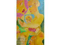 Картина маслени бои женски портрет, голи тела