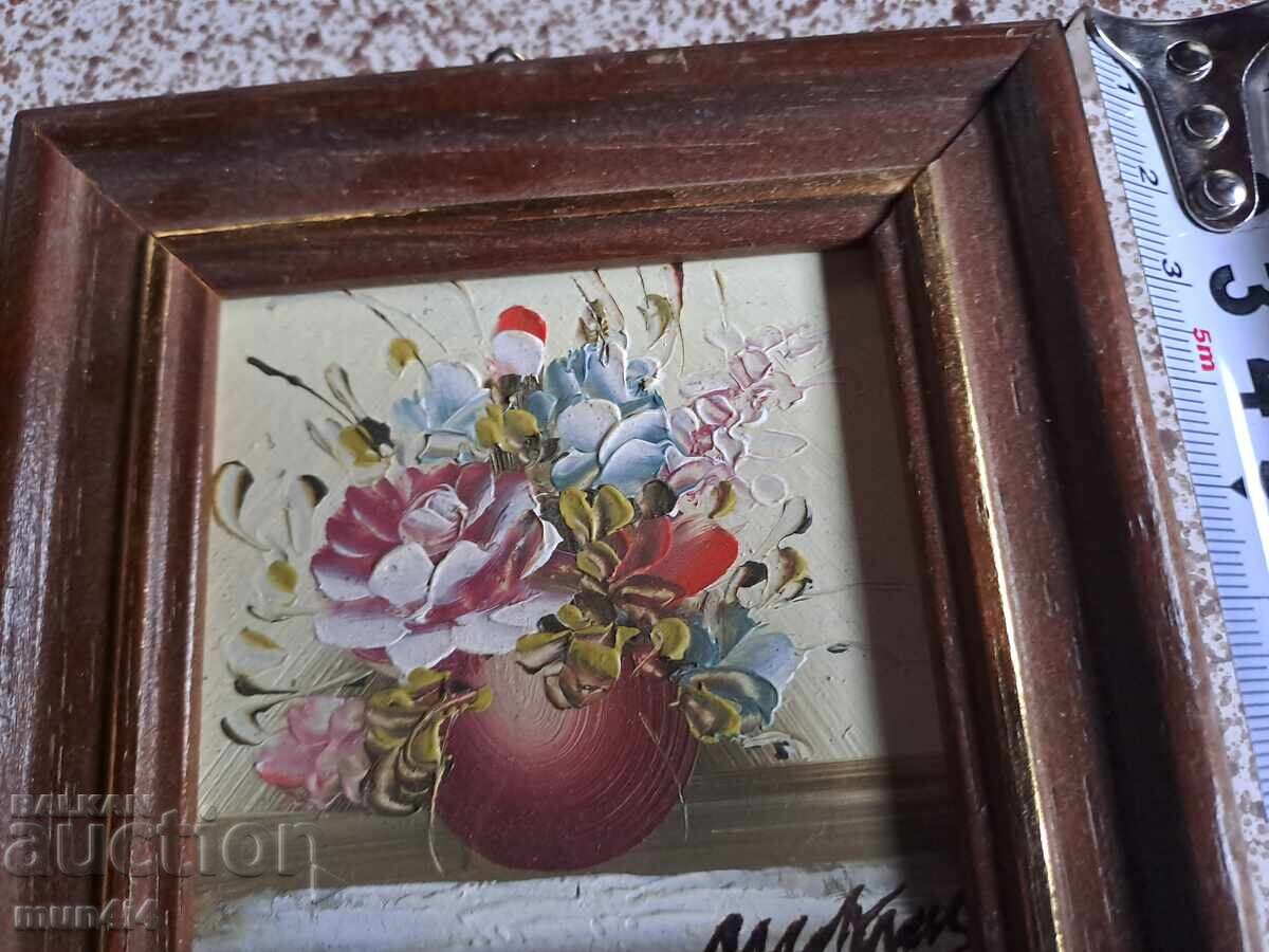 Painting signed oil, wooden frame - 5 Painting signed oil, wooden frame - 5