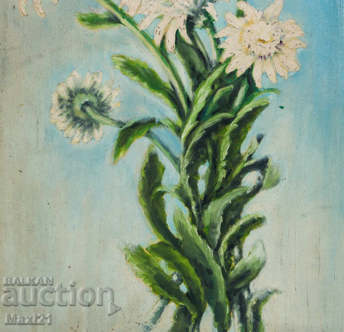 Still life of flowers, old painting, oil paints - 5