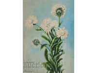 Natură moartă cu flori, tablou vechi, ulei pe pânză