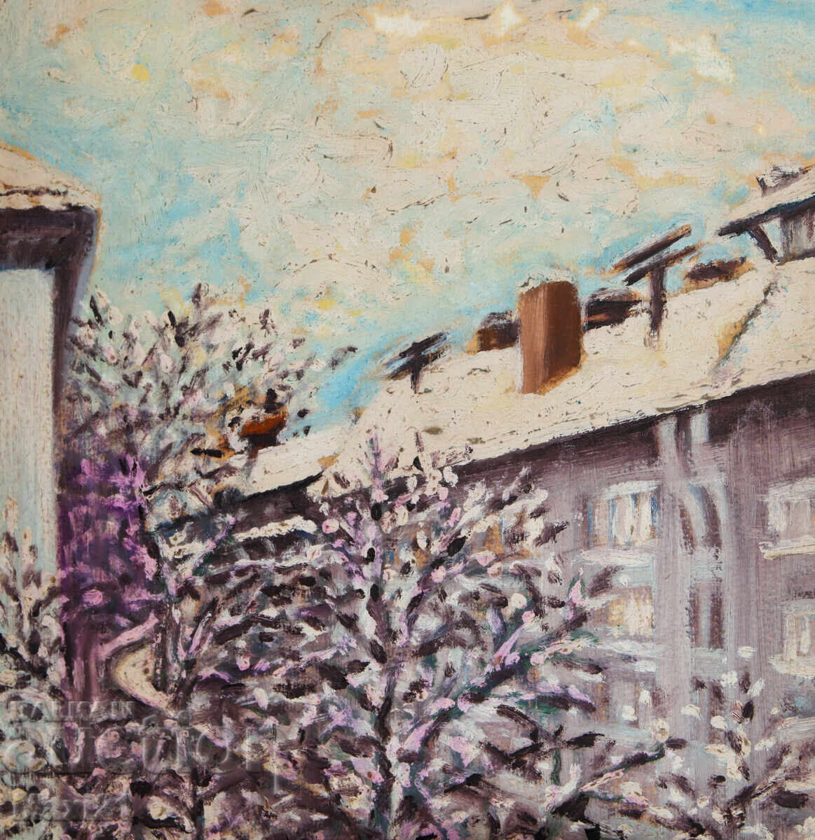 Cityscape old painting oil paints - 5