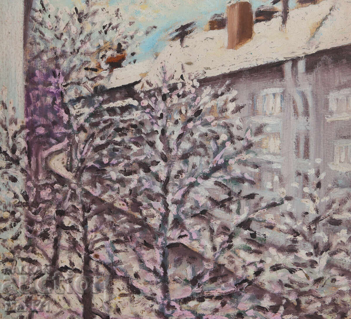 Cityscape old painting oil paints - 6