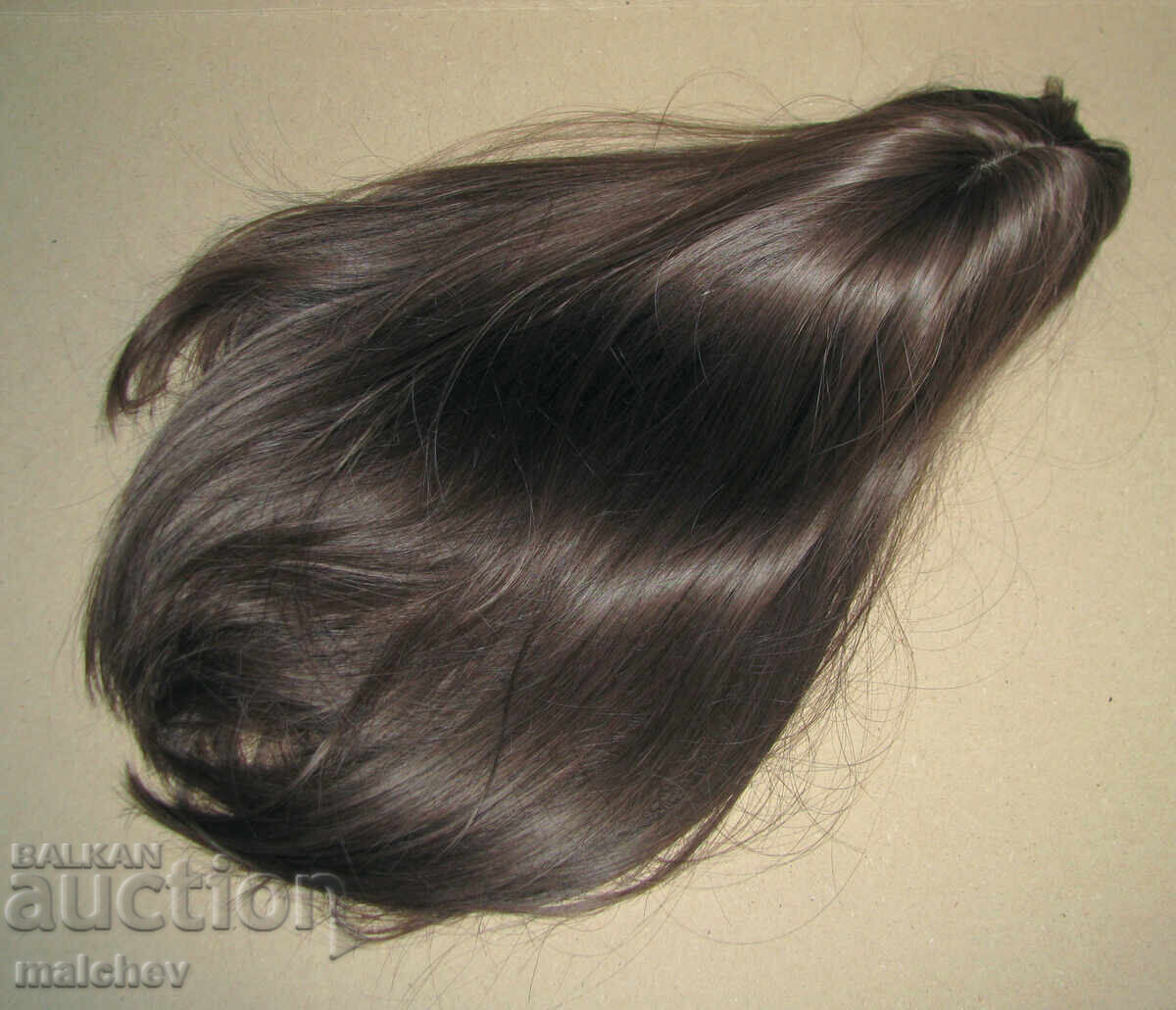 Wig made of artificial hair 40 cm light brown straight, excellent