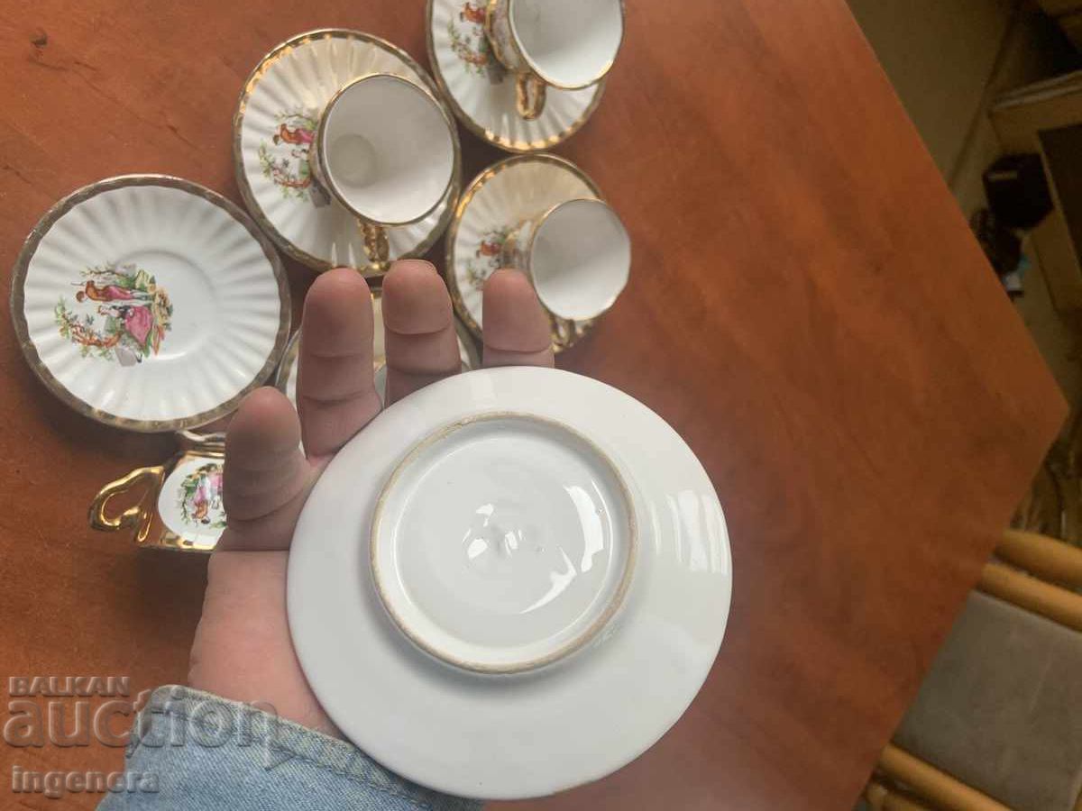 PORCELAIN COFFEE SET GOLD PLATED CUP SAUCER with price 25.00 BGN | € 12.78 PORCELAIN COFFEE SET GOLD PLATED CUP SAUCER with price 25.00 BGN | € 12.78