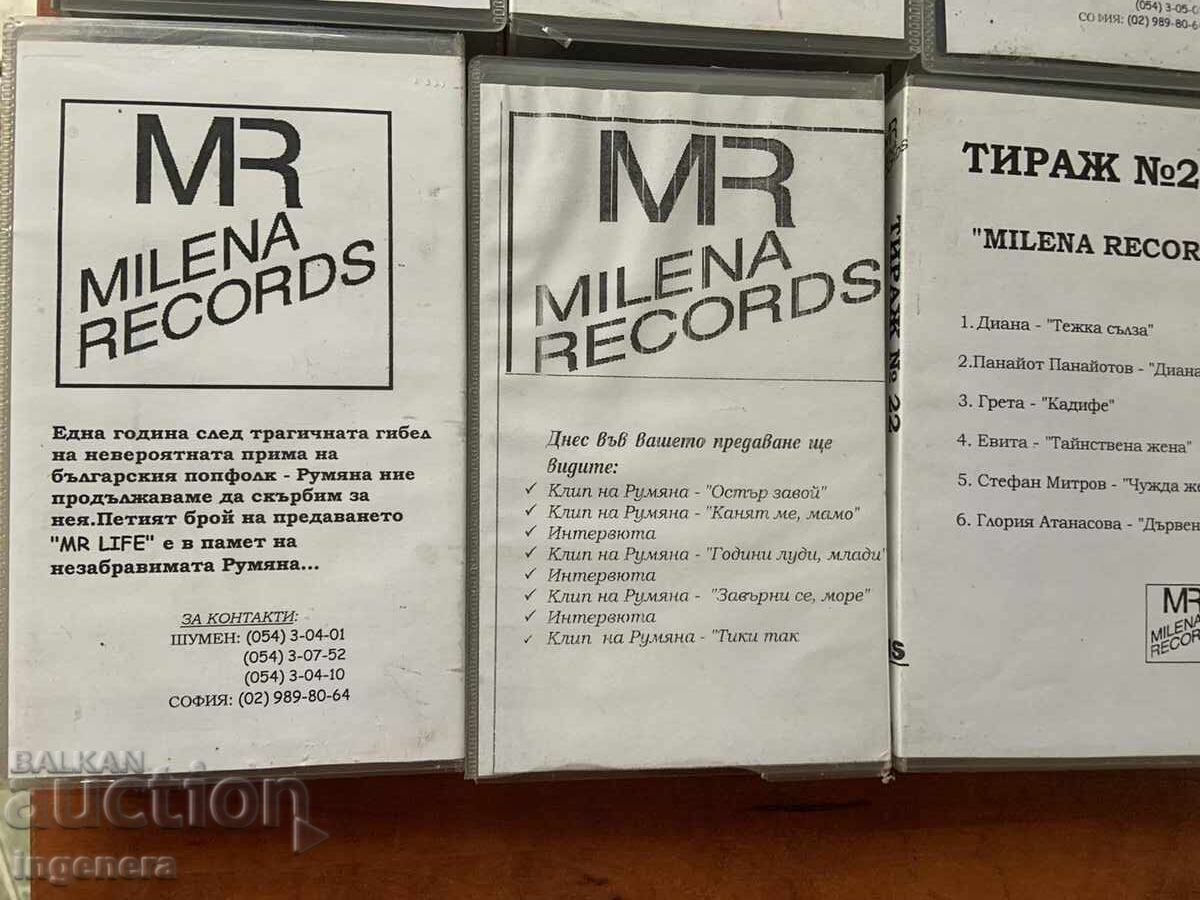 Delivery of Videocassette Cassette Music - Milena Records