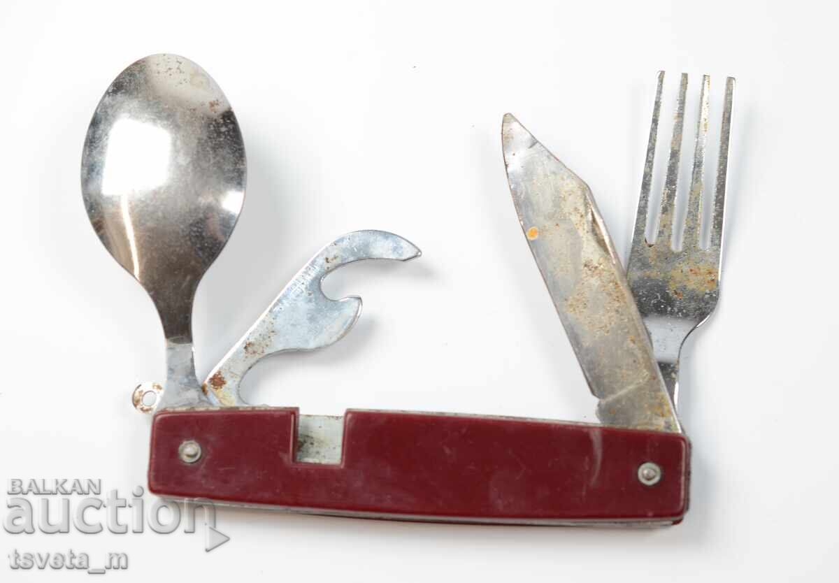 Auction  Tourist pocket knife with FORK AND SPOON