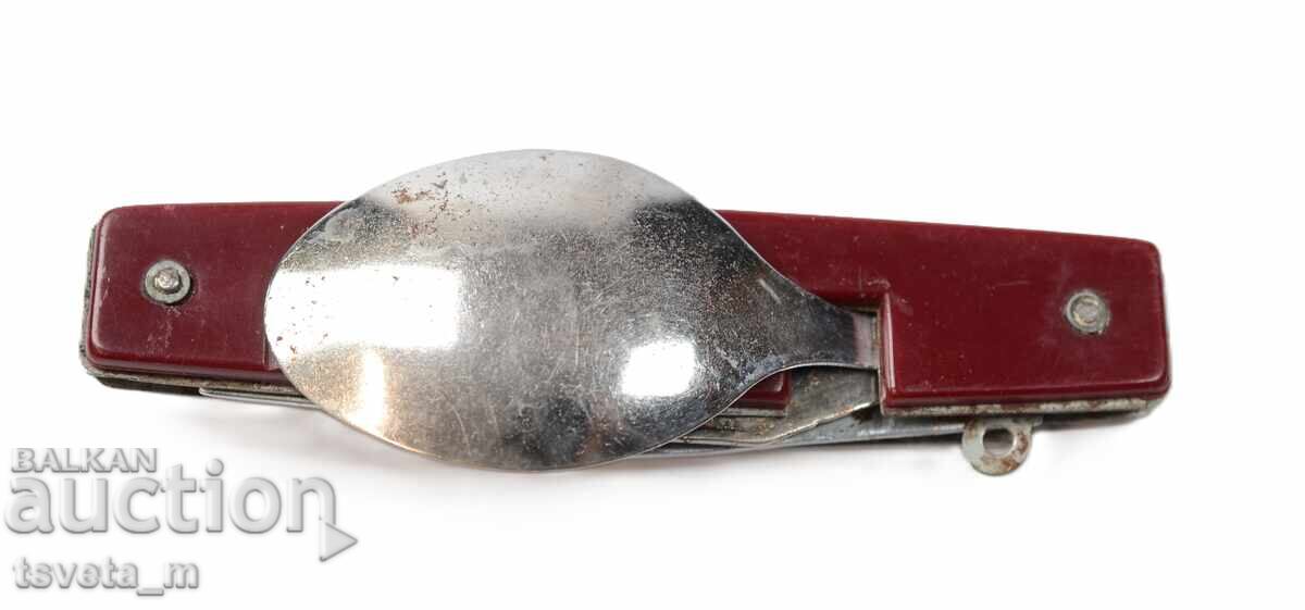 Tourist pocket knife with FORK AND SPOON
