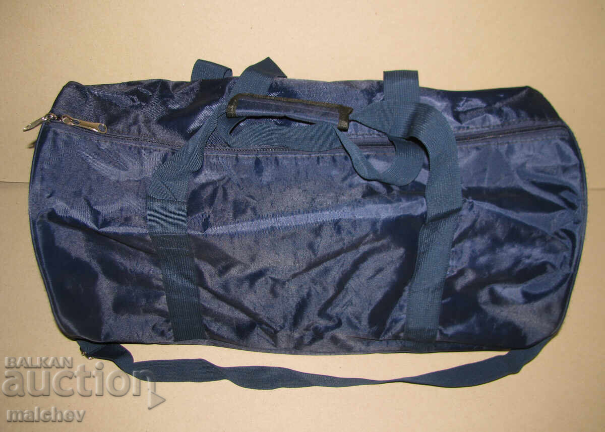 Road sports bag textile dark blue 55/29 cm, excellent Road sports bag textile dark blue 55/29 cm, excellent