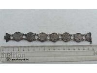 BRĂȚARĂ DIN ARGINT CU MONEDE REGALE