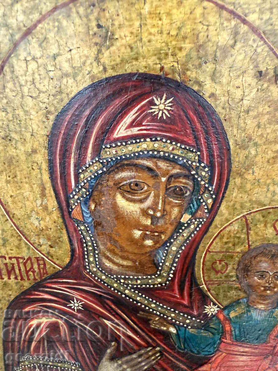 Old hand-painted icon with the Virgin and Child №7534 with price 165.00 BGN | € 84.36 Old hand-painted icon with the Virgin and Child №7534 with price 165.00 BGN | € 84.36