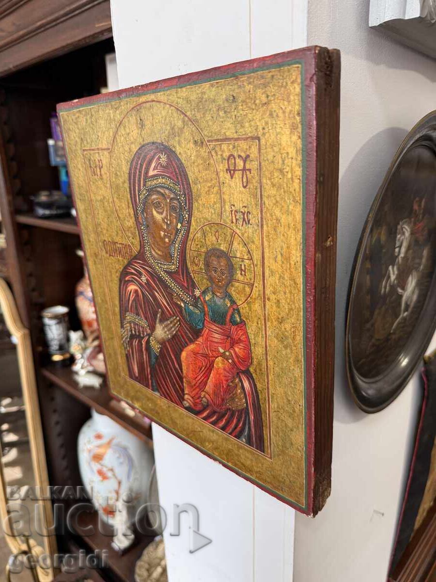 Old hand-painted icon with the Virgin and Child №7534 - 5 Old hand-painted icon with the Virgin and Child №7534 - 5