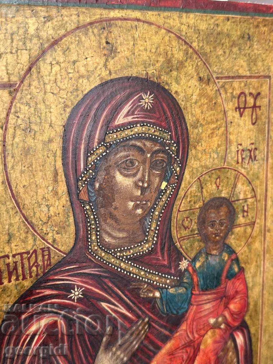 Old hand-painted icon with the Virgin and Child №7534 - 7 Old hand-painted icon with the Virgin and Child №7534 - 7
