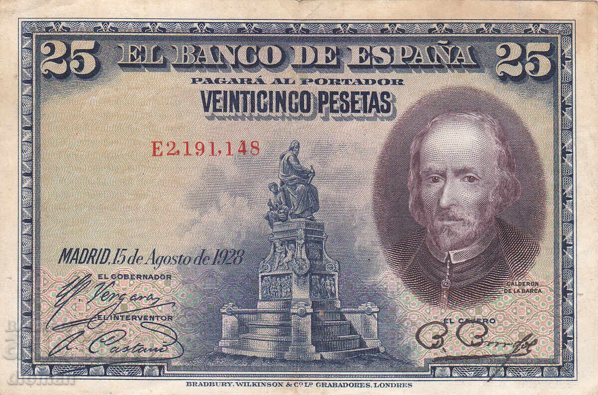 Dioman - SPAIN - 25 PESETAS - 1928 Dioman - SPAIN - 25 PESETAS - 1928