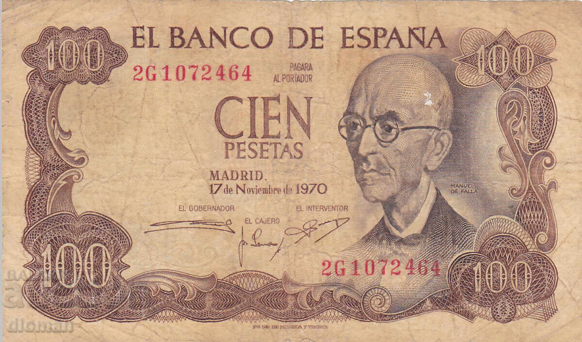 dioman - SPANIA - 100 PESETAS - 1970g dioman - SPANIA - 100 PESETAS - 1970g