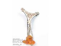 Broșă cu chihlimbar LIETUVA LITUANIA