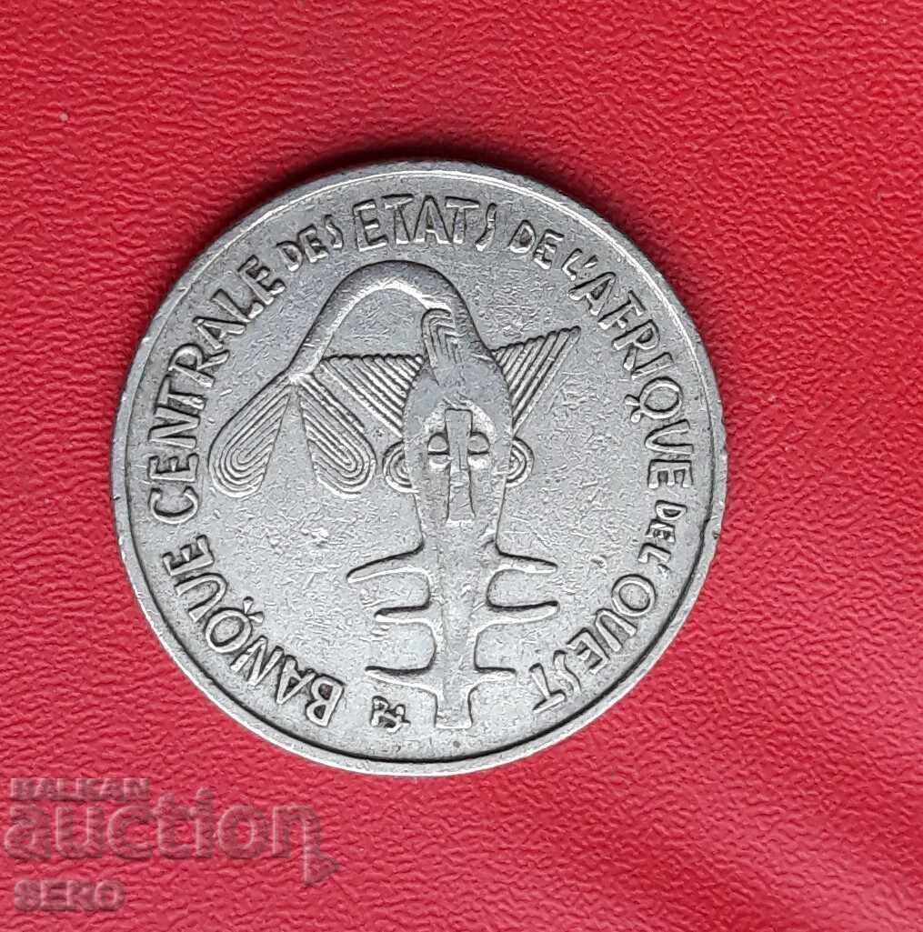 Γαλλική Δυτική Αφρική-100 φράγκα 1975 με τιμή 1.50 BGN | € 0.77