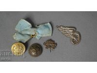 Lot de insigne militare, uniforme, nasturi, coroană, Regatul Bulgariei