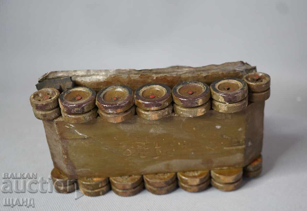 Παλιό Ξύλινο Μοντέλο Τανκ Στρατού - 5