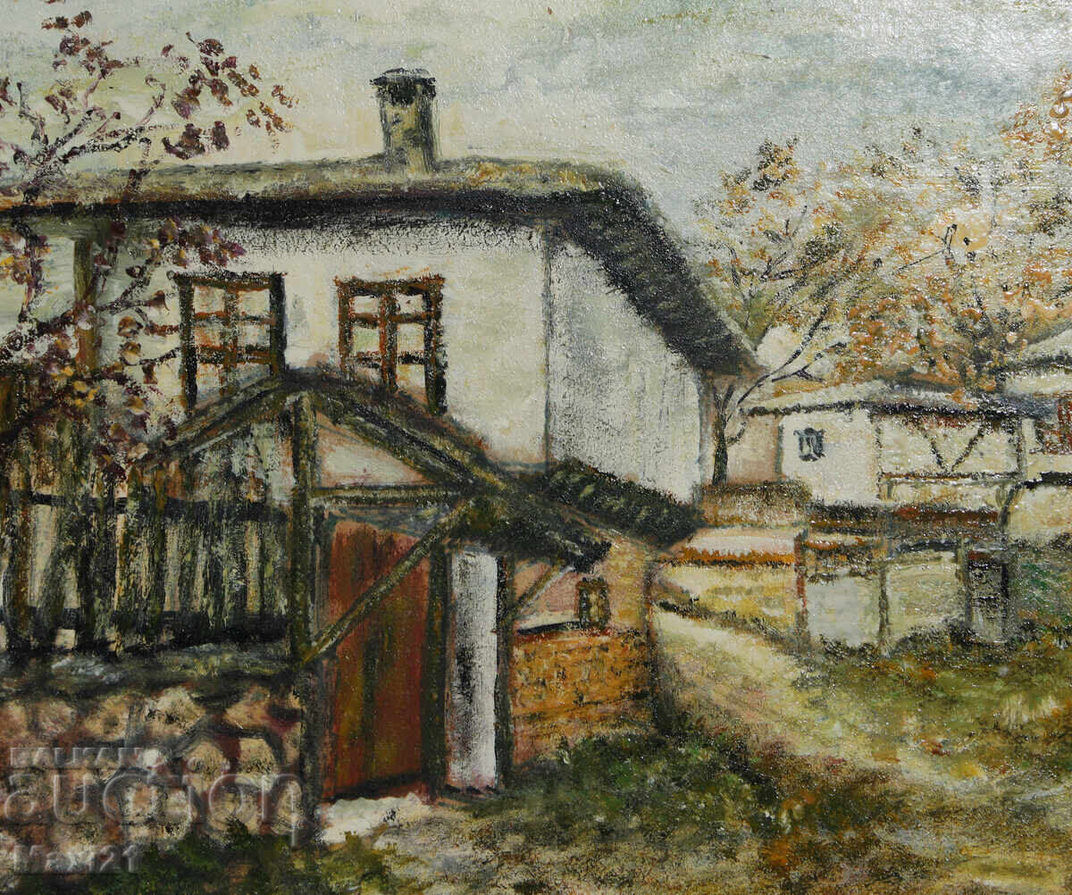 Delivery of Revival houses landscape painting oil paints