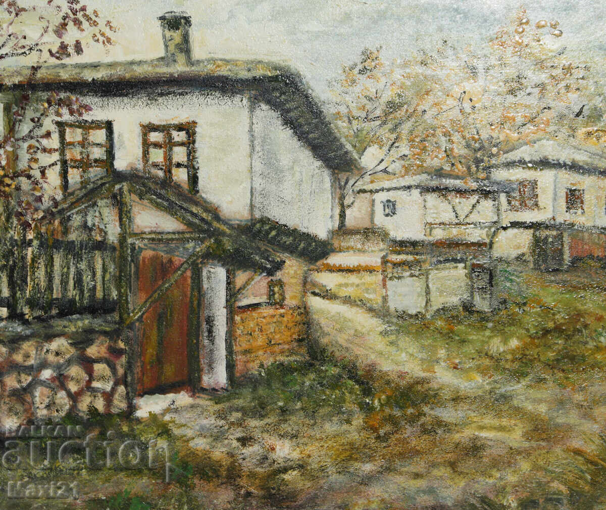 Revival houses landscape painting oil paints - 5