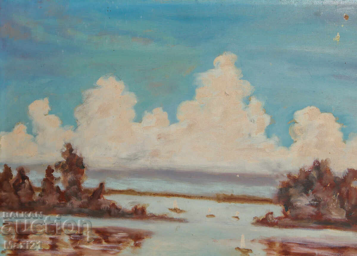 Delivery of Seascape painting oil paints