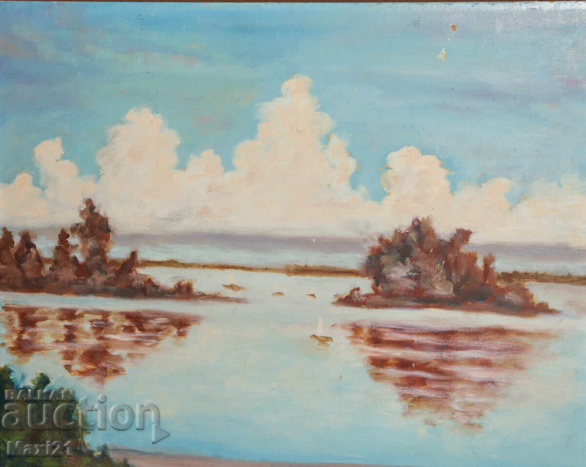 Seascape painting oil paints