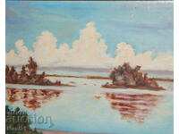 Seascape painting oil paints