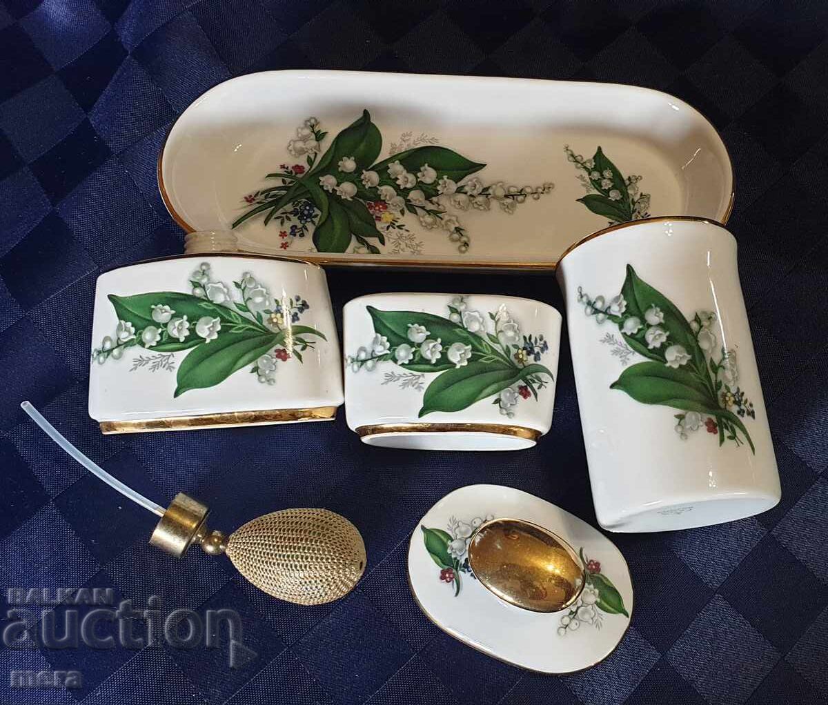 Set cosmetic din porțelan Bavaria cu lăcrămioare - 5 Set cosmetic din porțelan Bavaria cu lăcrămioare - 5