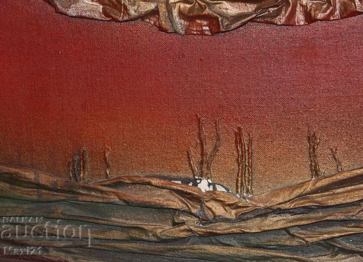 Pictură în ulei colaj "Peisaj" - 5