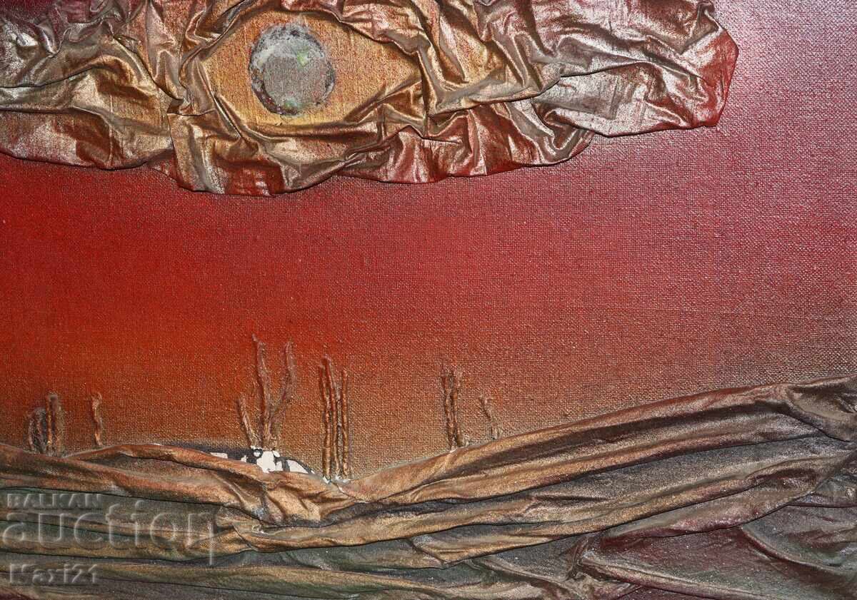 Pictură în ulei colaj "Peisaj" - 6