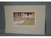 Παλιά Μαεστρική ζωγραφιά εικόνα ακουαρέλα τοπίο