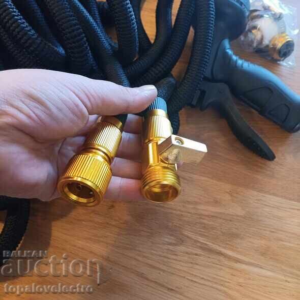 Επεκτεινόμενος εύκαμπτος σωλήνας κήπου 30 μ με εξαρτήματα και πιστόλι - 5