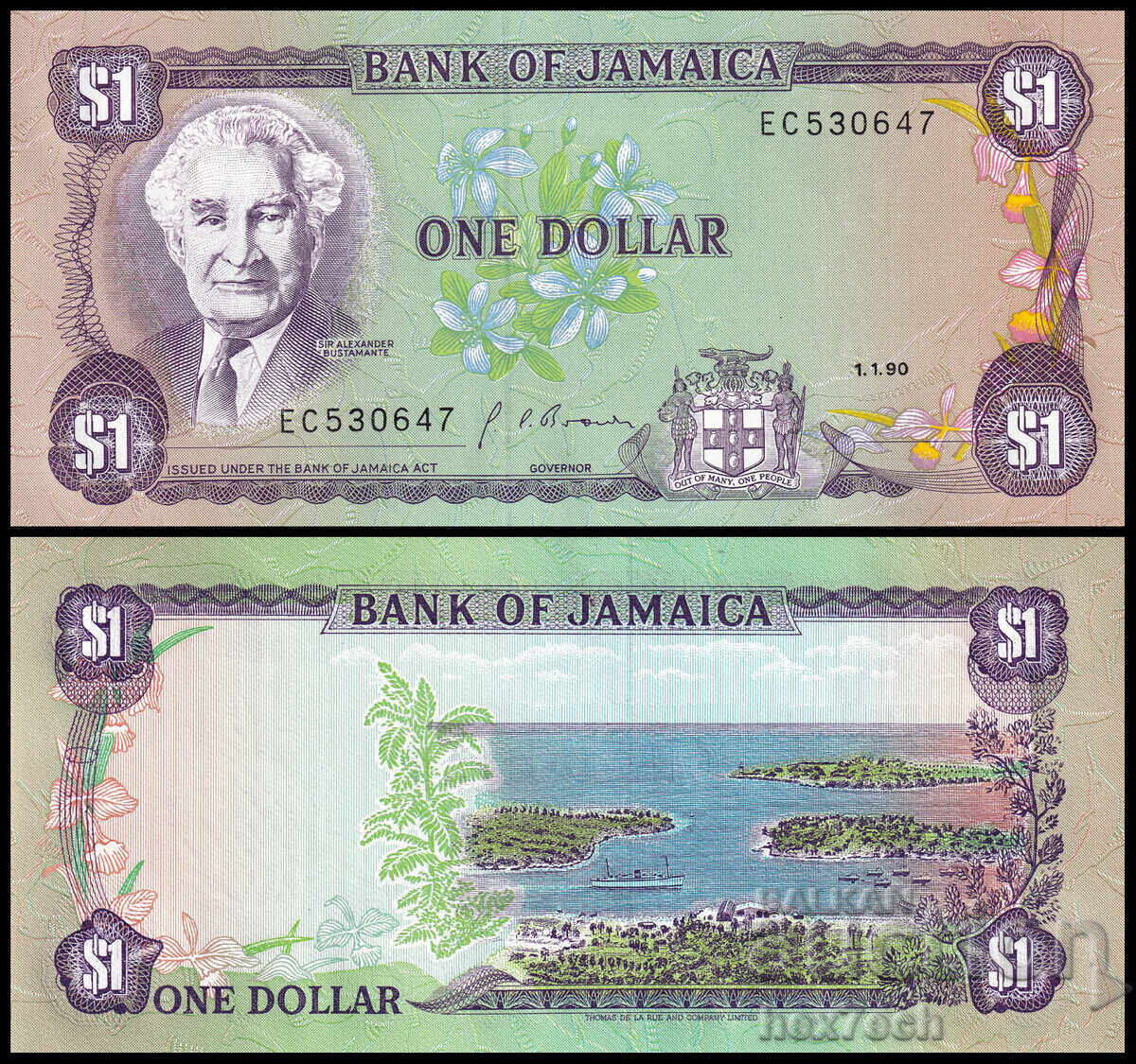 ❤️ ⭐ Τζαμάικα 1990 1 δολάριο UNC καινούργιο ⭐ ❤️