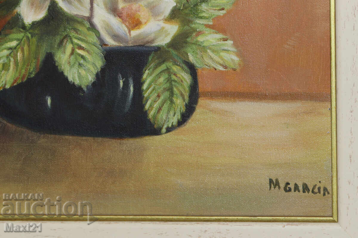 Έργο ζωγραφικής με λάδι νεκρή φύση υπογεγραμμένο - 6