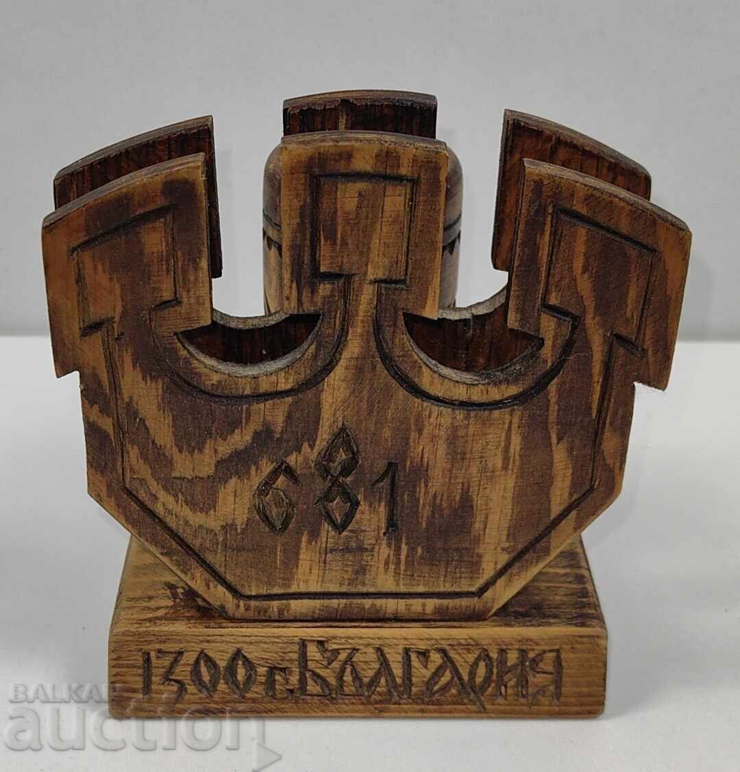 Аукцион СОЦ ДЪРВЕН САЛФЕТНИК 1300 ГОДИНИ БЪЛГАРИЯ 681 1981 НРБ