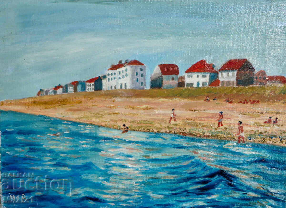 Seascape painting oil paints