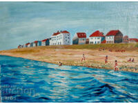 Seascape painting oil paints