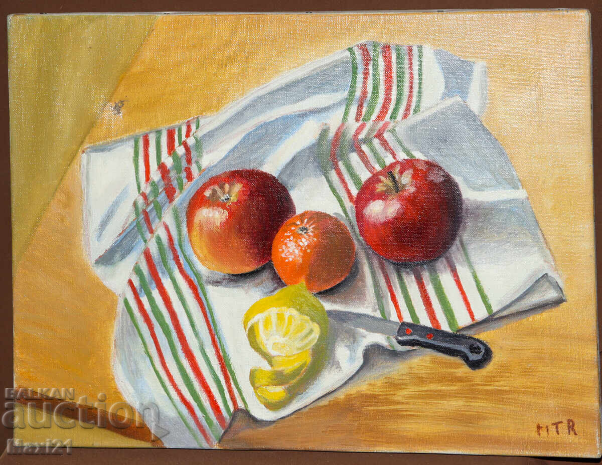 Νεκρή φύση με φρούτα, ελαιογραφία με τιμή 240.00 BGN | € 122.71 Νεκρή φύση με φρούτα, ελαιογραφία με τιμή 240.00 BGN | € 122.71