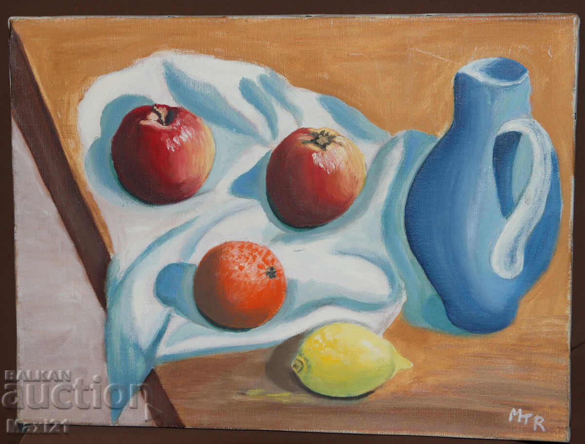 Still life fruit painting oil paints with price 240.00 BGN | € 122.71